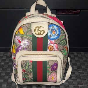 Gucci Floral Beige Backpack